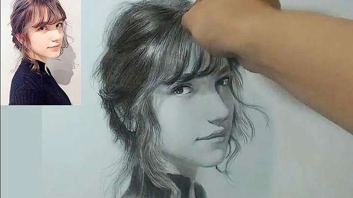 Beautiful Pencil Portrait Drawing