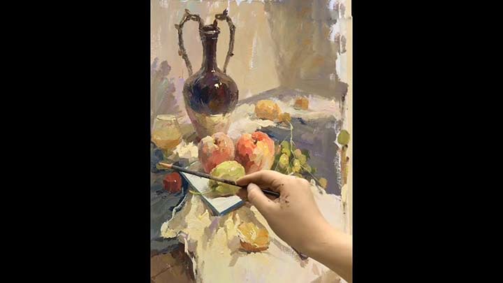 Demonstration Still-life Painting with Gouache