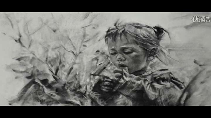 Drawing Portrait with charcoal by Master Artist