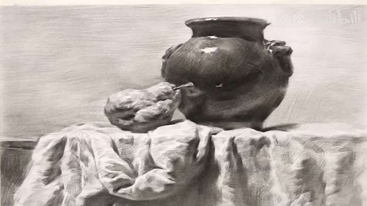 Drawing Still Life with pencil