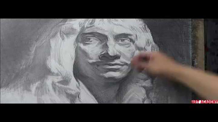 Drawing the Plaster cast with pencil