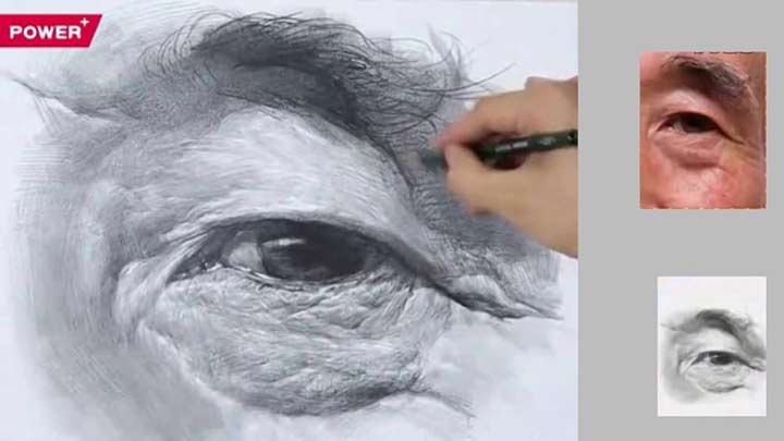 Eyes Of Old Man Drawing