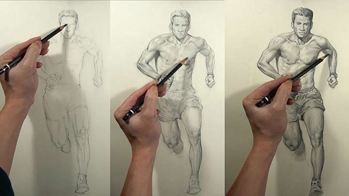 Figure sketching with pencil
