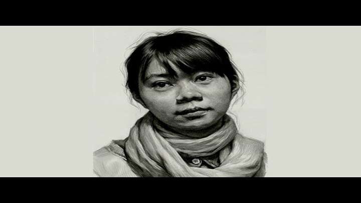 Girl portrait Drawing in Charcoal Time-Lapse