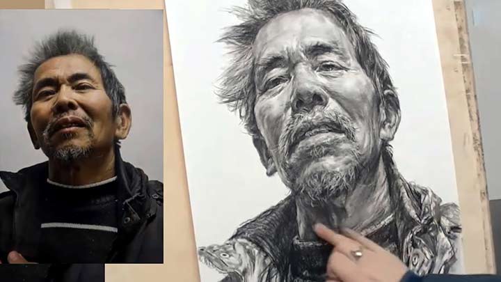 Graphite Pencil Drawing Demo Old Man Portrait