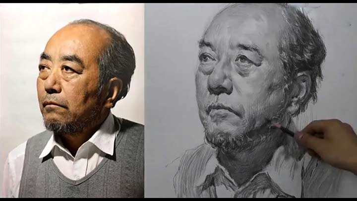 How to draw an Old man Portrait step by step