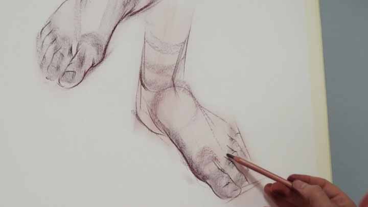 How to Draw Feet in Sanguine