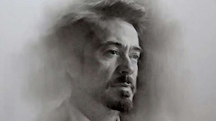 How to Draw Iron Man Tony Stark Charcoal Drawing