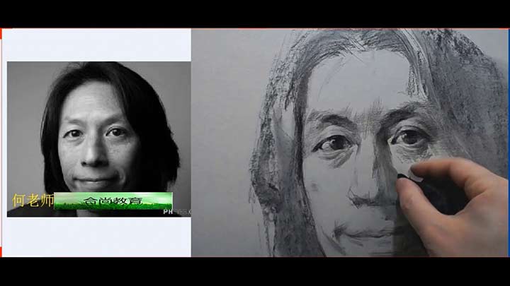 How to make a Man portrait drawing in Charcoal pencil