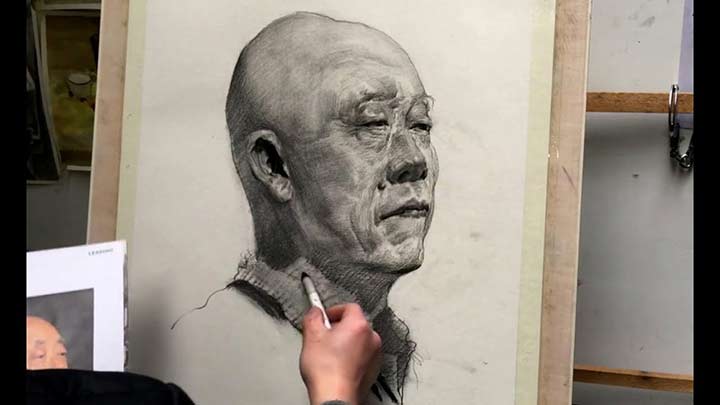 Portrait Drawing in Pencil of an Old man