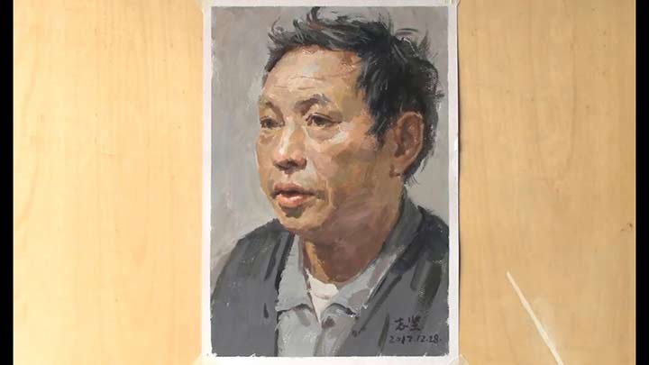 How to Paint Portrait in Gouache Painting the Man Portrait
