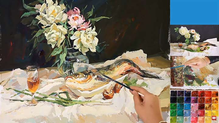 How to paint Still life in gouache