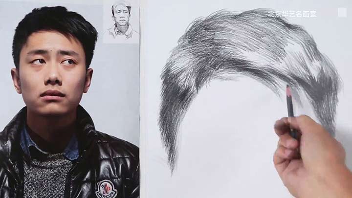Learn how to draw the Male hair with pencil