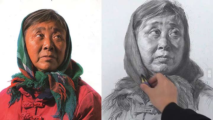 Learn to Draw a Portrait of Woman in Charcoal