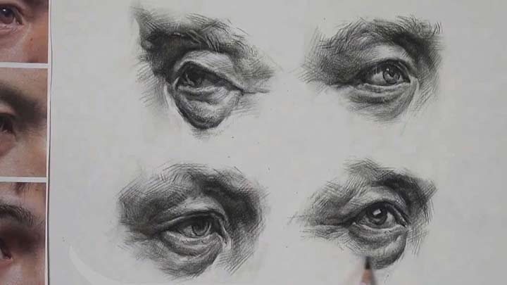 Learn to Draw Eyes from Different Angles