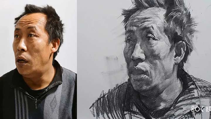 Learn to Draw Portrait of Old Man in Charcoal