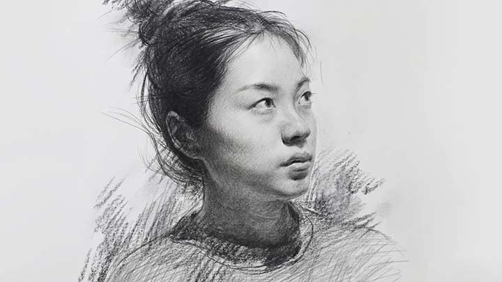 Learn to draw portrait with pencil