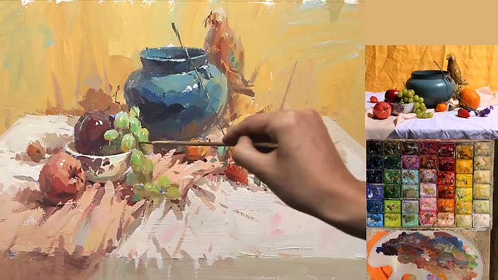 Mastering the techniques of gouache Still life painting