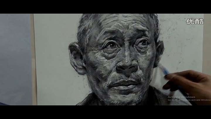 Portrait Drawing in Pencil Old man Portrait