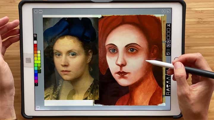 Portrait Painting Critique - Old Masters Academy student