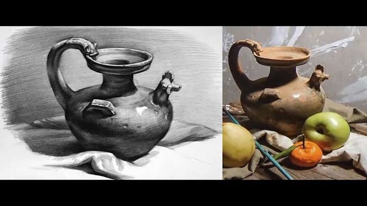 Still Life Drawing in Pencil Timelapse