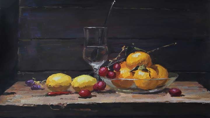 Still Life Painting in Gouache paint