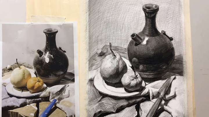 Teach you how to draw a still life using pencil on paper