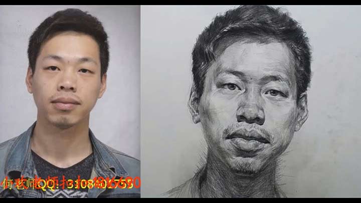 Young man portrait Drawing